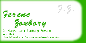 ferenc zombory business card